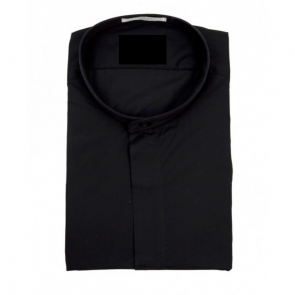 Boys Black MANDARIN Collar Tuxedo Shirt Non Pleated