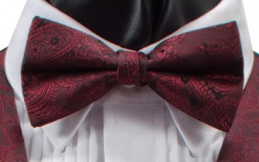 Bowtie Paisley Satin Pre Tied Bow Tie With necktie and pocket square option